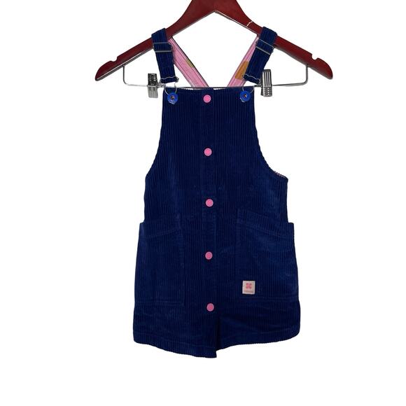 Catmini girl navy blue corduroy apron mini dress sz 6